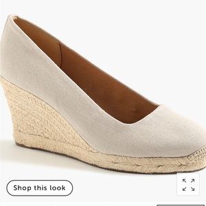 J Crew canvas espadrille wedge shoes size 9 light worn